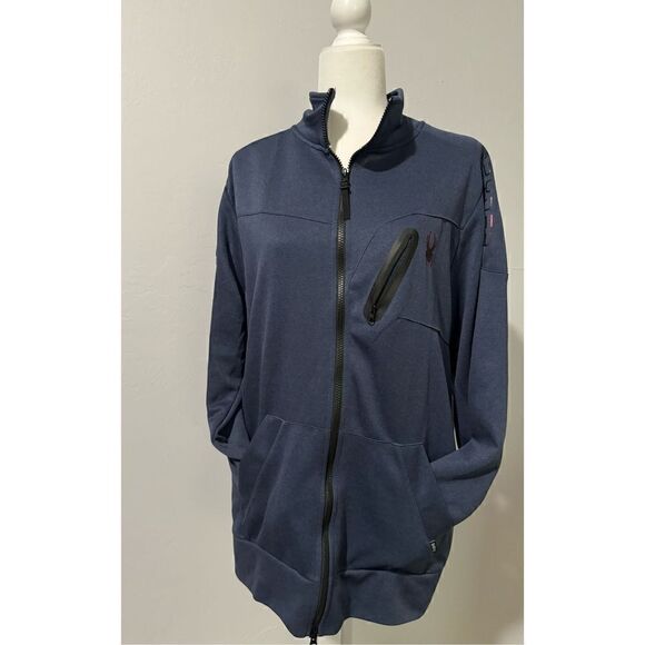 Spyder sweater full zip front blue L - Picture 10 of 10